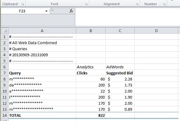 Insert suggested bid price into Excel file