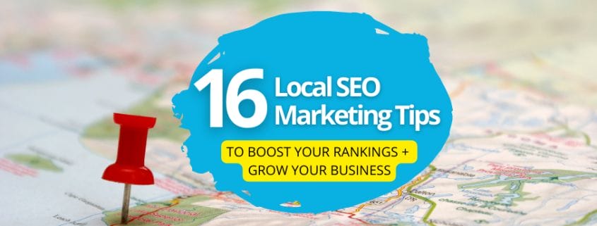 Graphic for 16 Local SEO Marketing tips