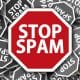 Graphic of a stop sign that says STOP SPAM