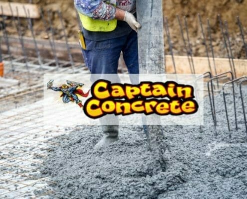 Captain Concrete featured image showing a person pouring concrete on a commercial project.