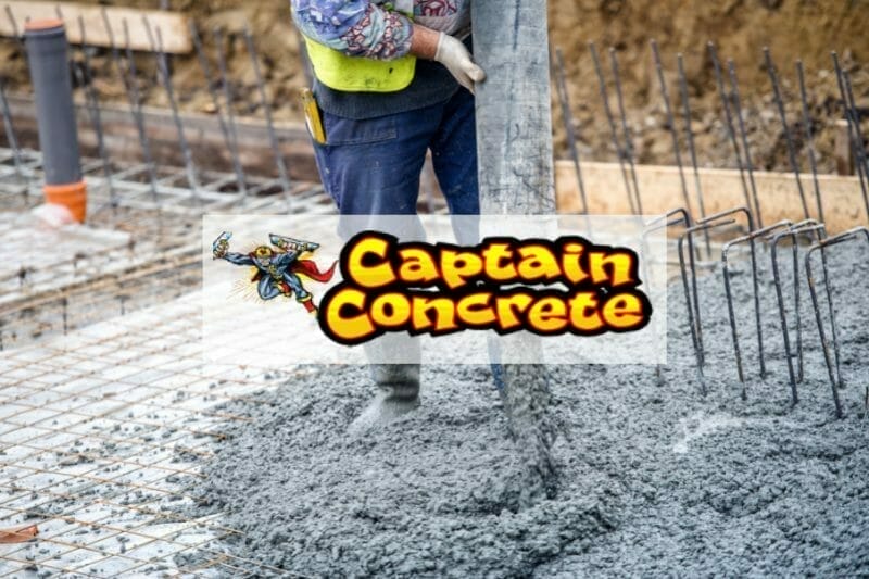Captain Concrete featured image showing a person pouring concrete on a commercial project.