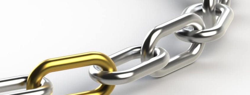 Silver Chain with one Golden link