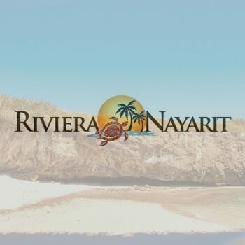 riviera nayarit logo over hidden beach photo