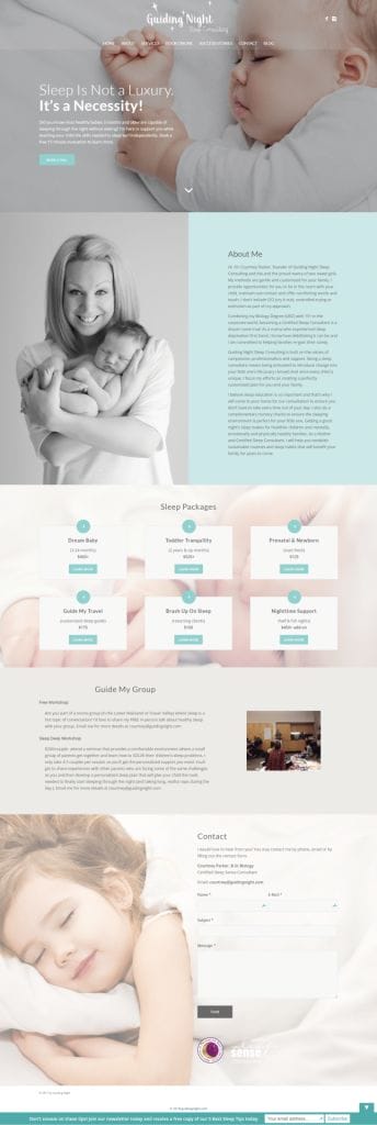 Guiding Night Web Design home page layout