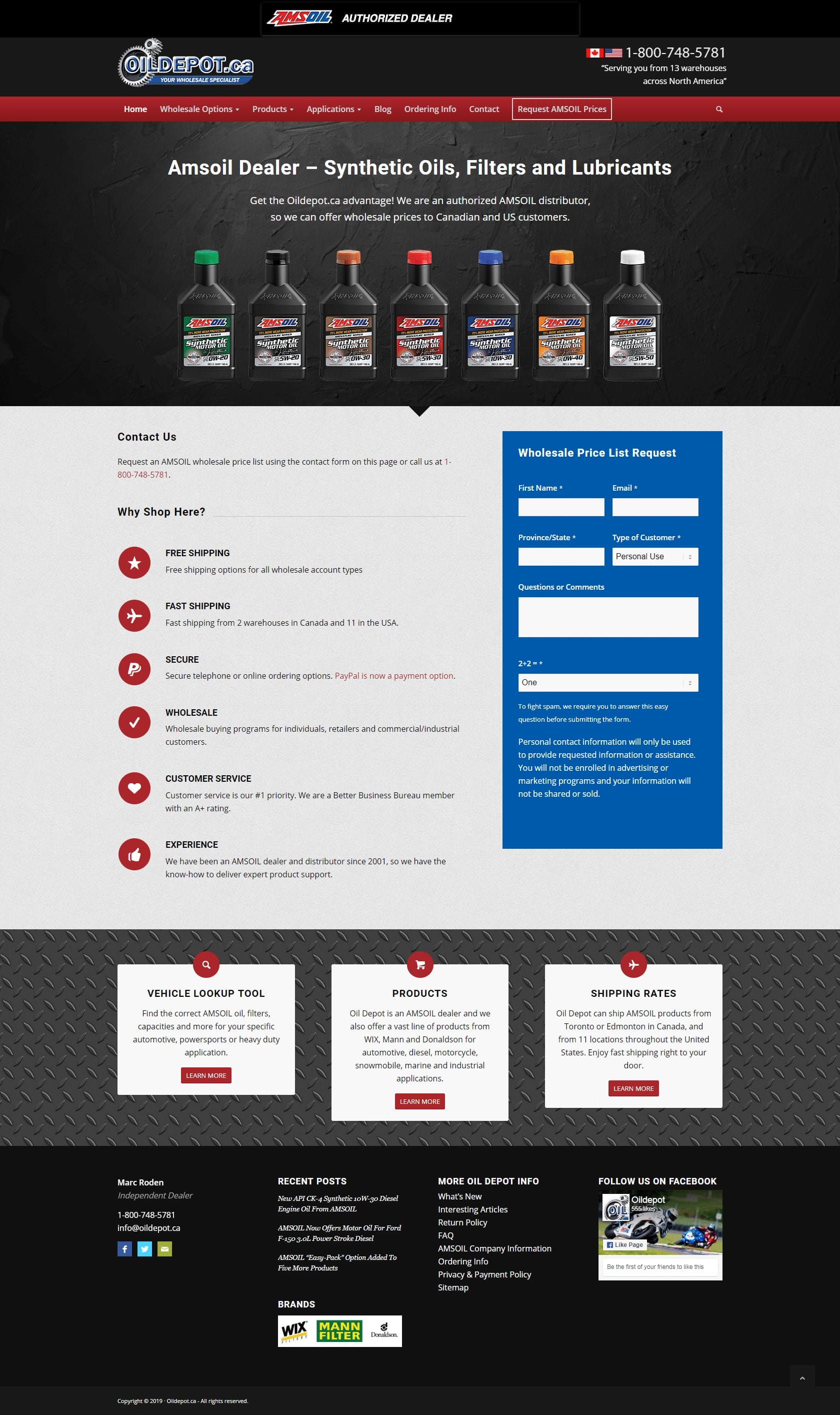 Oil Depot website design layout