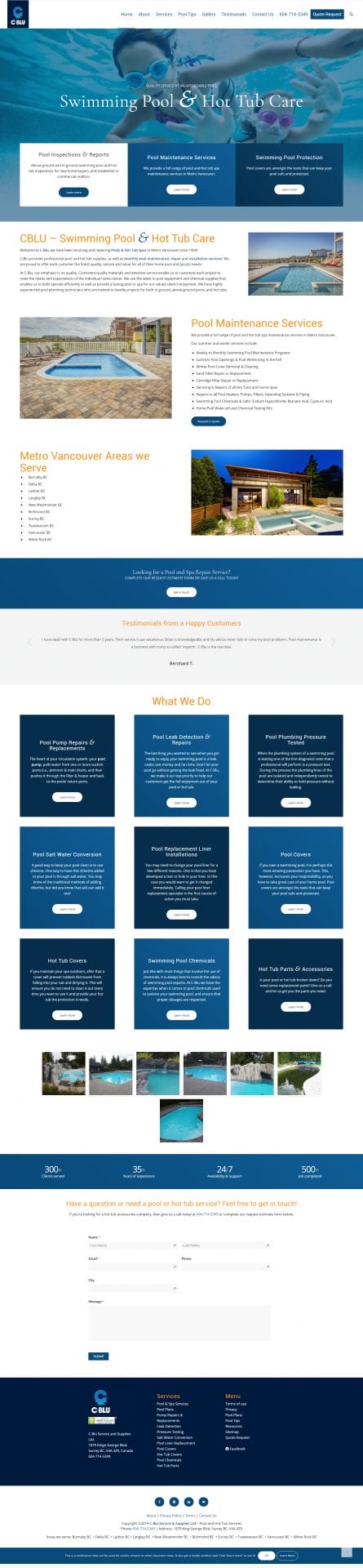 C-blu website layout graphic