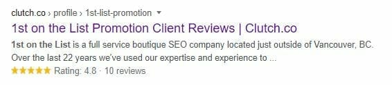 serp reviews snippet