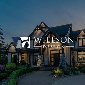 Willson Design logo on top of an image of a house