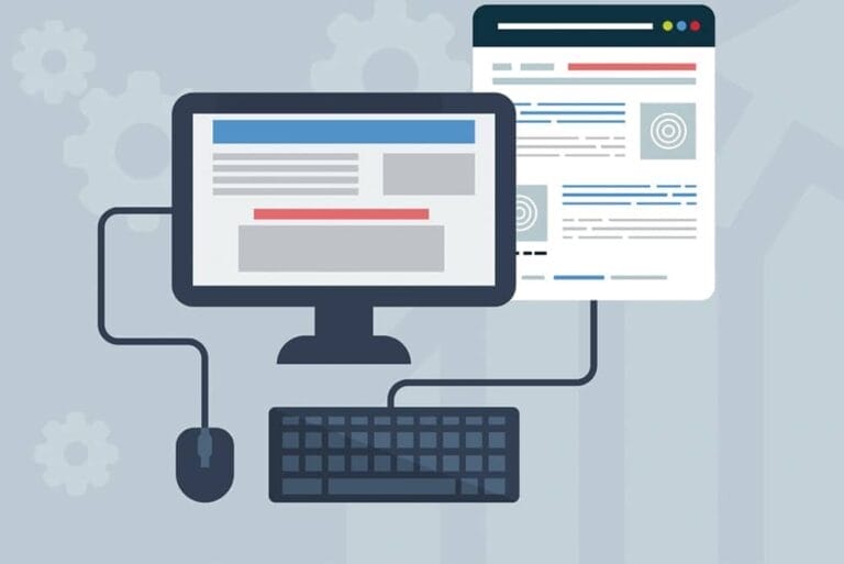 Animated drawing of Computer, mouse and keyboard, and printed cop of what is on the computer screen