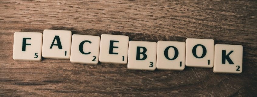 Scrabble pieces spelling the word Facebook