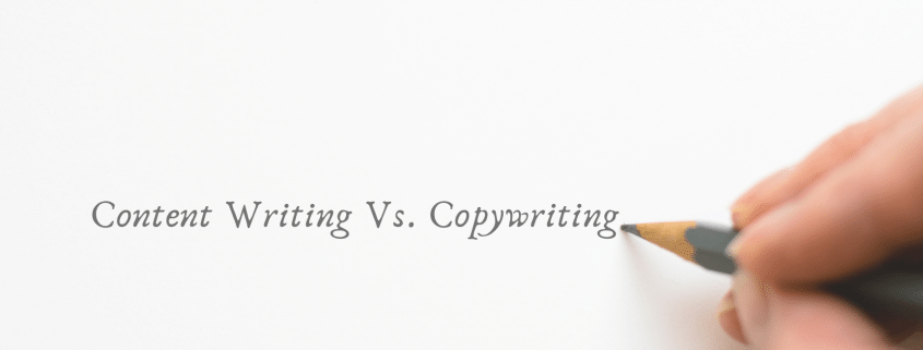 Person with a pencil writing content writing vs copywriting