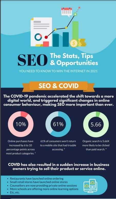 SEO the stats, tips and opportunities infographic 
