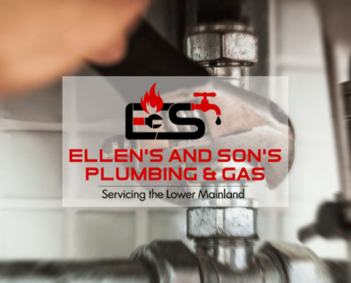 Ellen's and Son's Plumbing & Gas featured image showing a person with a wrench working on a pipe fitting.