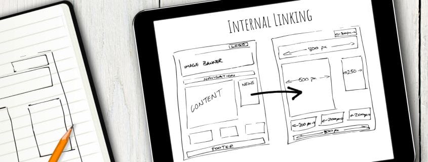 drawing showing internal linking from one webpage to another