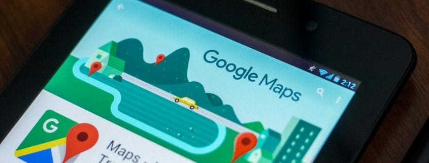 google maps displayed on a cell phone