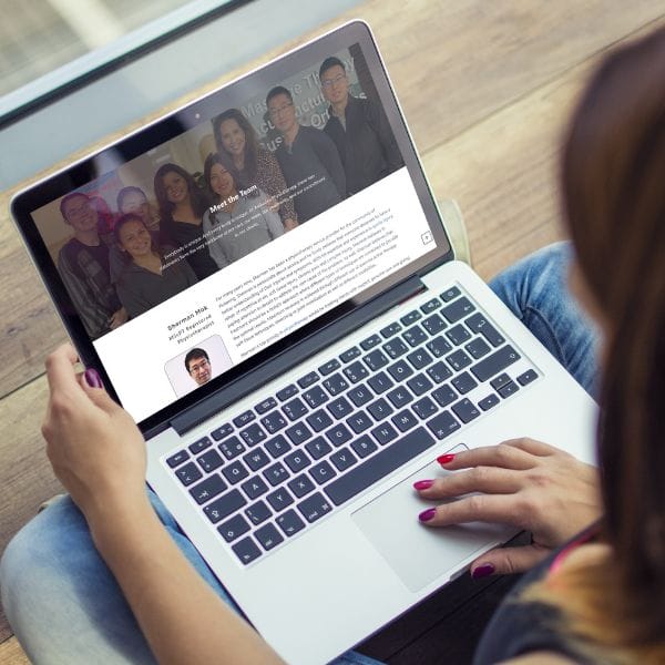 amberlea physiotherapy team page displayed on laptop computer