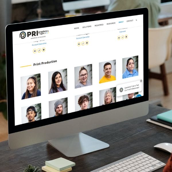 pri graphics team page example