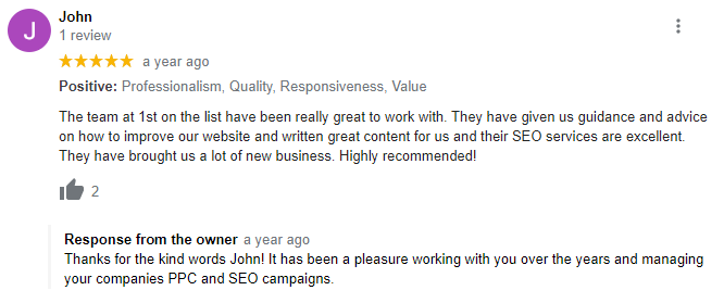 responding to google reviews