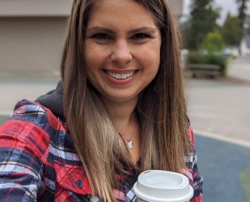 Carissa Krause with a Starbucks coffee