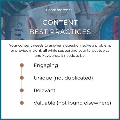 ecommerce seo content best practices
