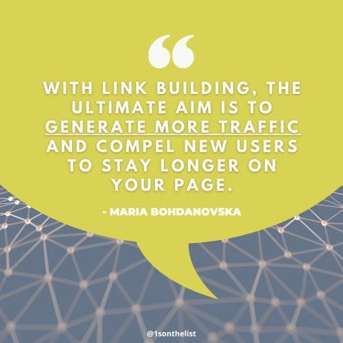 maria bohdanovska quote about link building