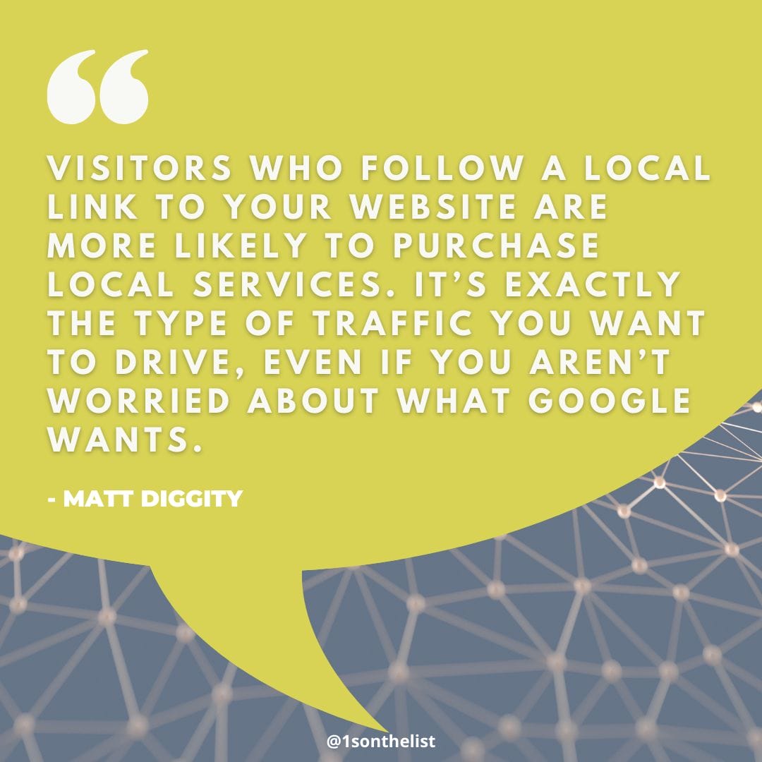 local seo link building quote by matt diggity