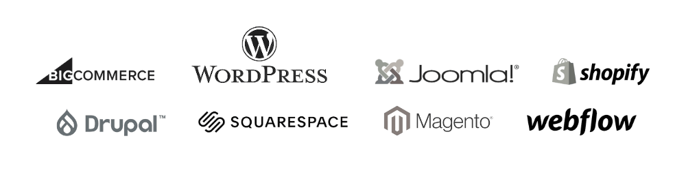 Larger logos for 8 web design platforms