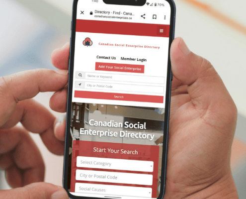 directory database website design for canadian social enterprises website
