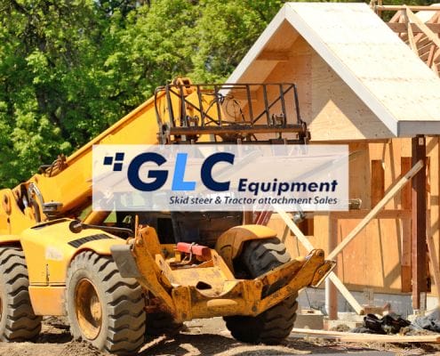 GLC Equipment logo over an image of a construction site.