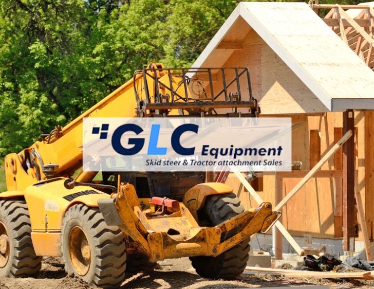 GLC Equipment logo over an image of a construction site.