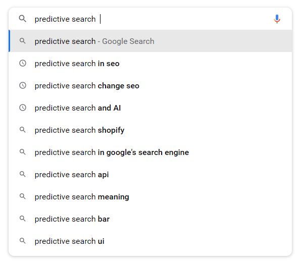 google autocomplete predictive search example