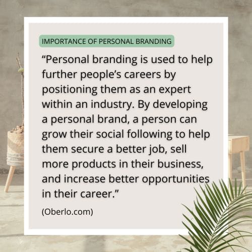 benefits of personal branding quote oberlo