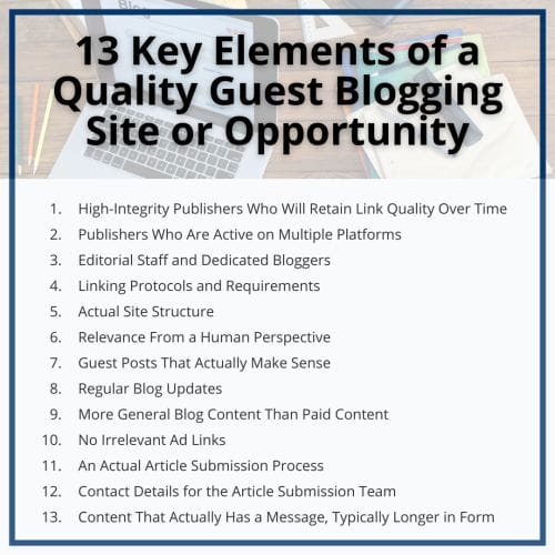 guest blogging quality guidelines checklist