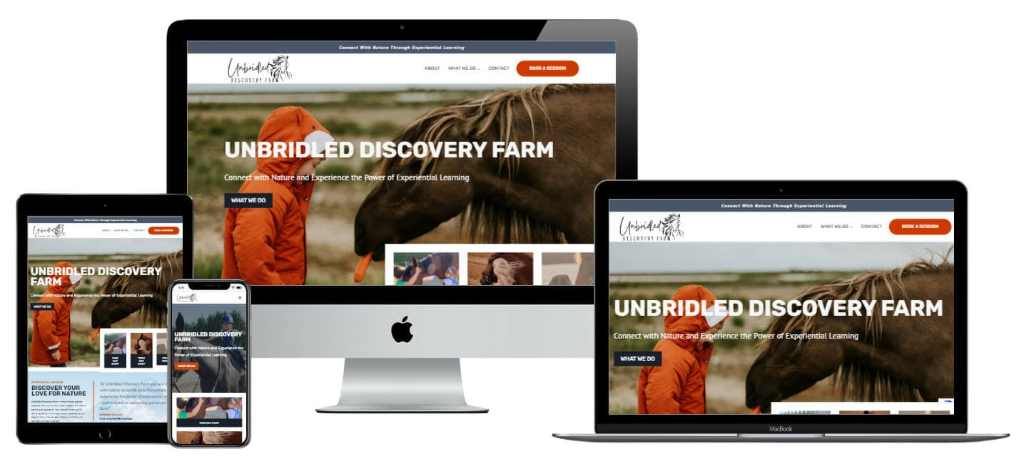 unbridled discovery farm website screenshot