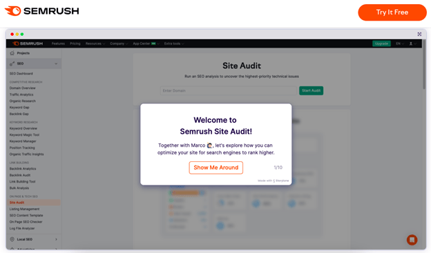 Semrush audit tool