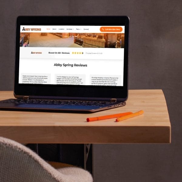 preview of abby spring automotive website design desktop