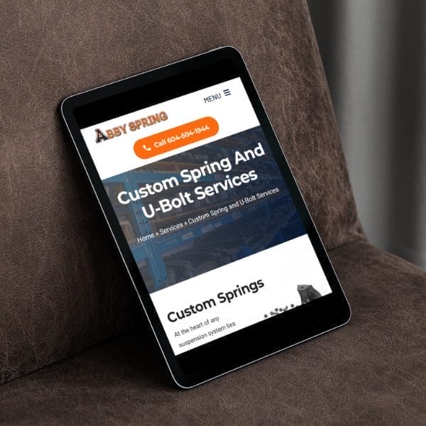 abby spring website tablet service page preview