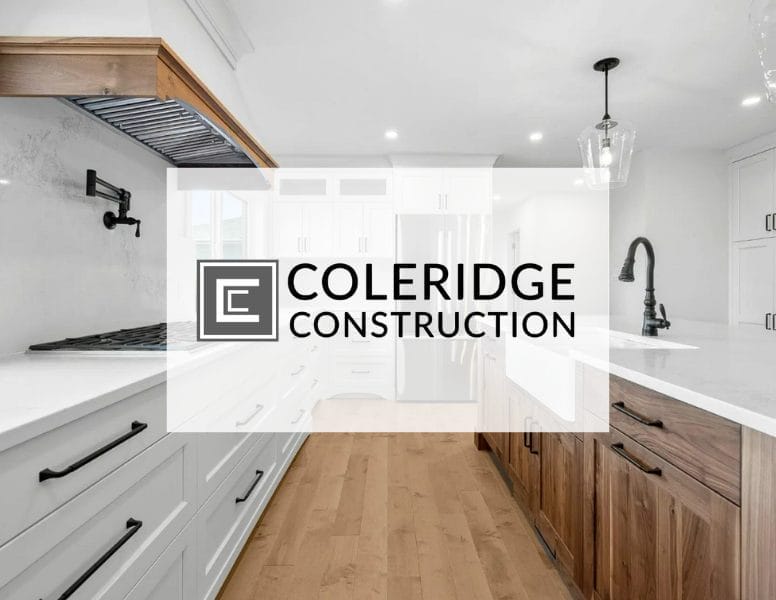 coleridge construction logo and kitchen background