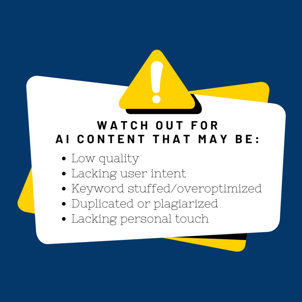 warning signs for ai content that will hurt SEO