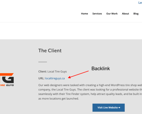 backlink example on website