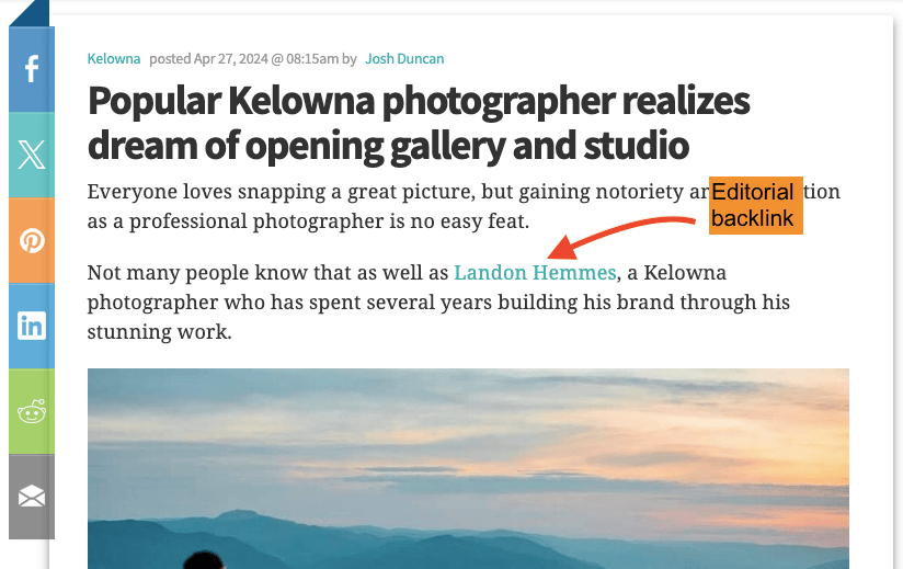 example of editorial backlink