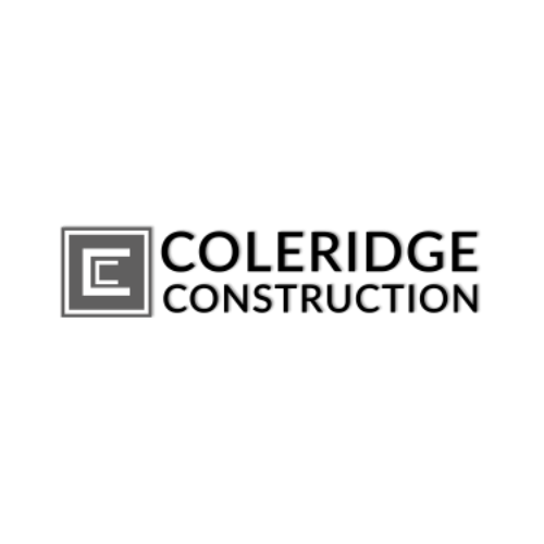 Logo featuring a stylized letter 'E' inside a square with a border next to the word "Construction." The background is black with the 'E' in white on a dark background.