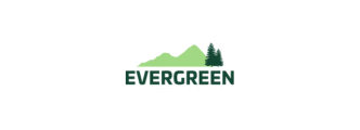 Logo with a green mountain silhouette and a tree above the word "EVERGREEN" in bold green letters. Below, smaller text reads "A Fiscally Sponsored Project of United Charitable" in black.
