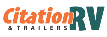 Logo with the text "Citation RV & Trailers" in orange and black.