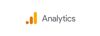 An orange bar chart icon followed by the word "Analytics" written in gray text on a white background.