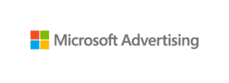 Microsoft Advertising logo featuring a multicolored square icon with red, green, blue, and yellow sections followed by the text "Microsoft Advertising" in gray. The background is white.
