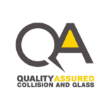 Logo featuring the letters "QA" in large font, with a yellow triangle integrated into the "A" and a magnifying glass overlaying the "Q". Below it, the text reads "QUALITY ASSURED" and "SOLUTION AND SALES" in smaller font.