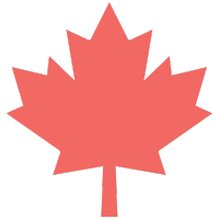 A simple, pink silhouette of a maple leaf against a plain background.