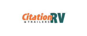 Logo displaying the words "Citation RV" in orange and teal letters.